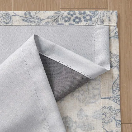 Vista 7 de Cortinas de cocina florales Lazzzy de 24 pulgadas de largo, lino azul, oscurecimiento de habitación, estilo granja, café, pequeñas, rústicas
