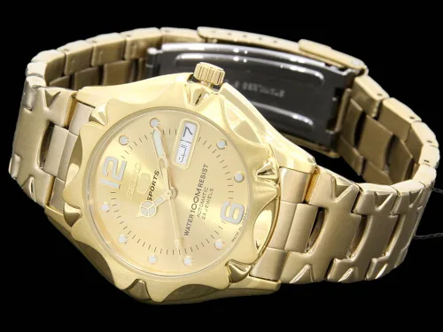 Vista 4 de SEIKO 5 Reloj automático para hombre con esfera dorada amarilla SNZ460J1, Blanco, Automático