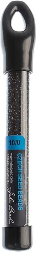 Vista 2 de John Bead 0.85 oz Vial Checa Semilla de Vidrio Perlas 10/0 Perlas Negras para Artesanías de Fabricación de Joyas