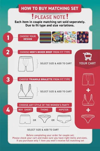 Vista 2 de MIKKEL HOLLINS Mix & Match Underwear For Couples - Mens and Womens Underwear - To Make Complete Set Select 3 Items Separately