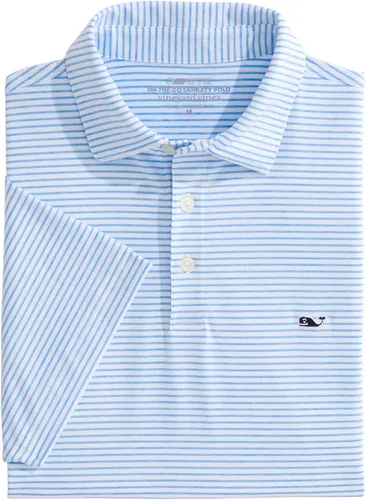 Vista 4 de Vineyard Vines Polo Bradley Stripe Sankaty para hombre Ocean Breeze Tejeda