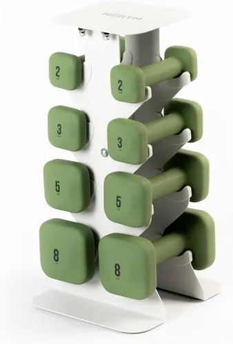 Vista 82 de WeGym SafeGrip - Mancuernas cuadradas con asas antideslizantes, pesas libres estéticas para entrenamientos en casa, diseño estable que evita rodar