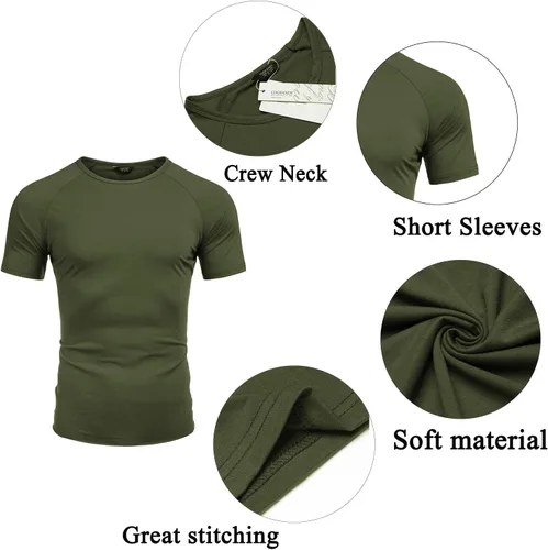 Vista 6 de COOFANDY Paquete de 3 camisetas de entrenamiento para hombre, manga corta, gimnasio, culturismo, muscular, capa base, camisetas de fitness