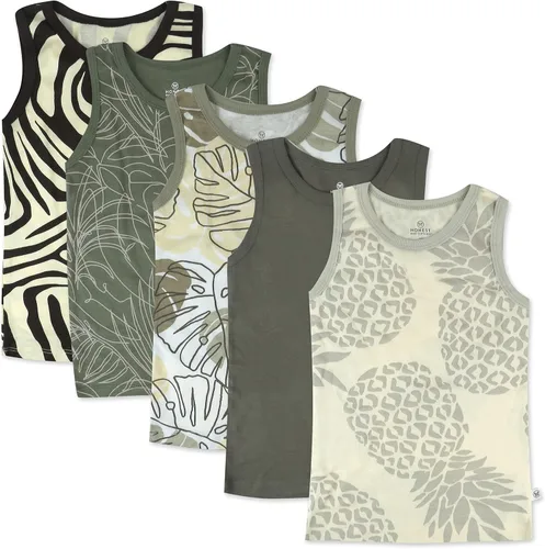 Vista 55 de HonestBaby Camisetas musculares sin mangas 100% algodón orgánico para bebés y niños pequeños, niñas