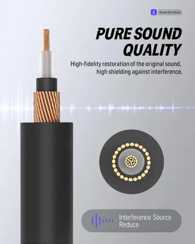 Vista 3 de Donner - Cables de conexión para pedales de efecto de guitarra de 6 pulgadas, negro, paquete de 3
