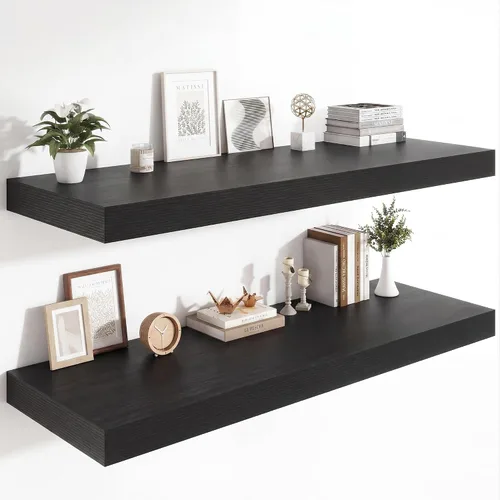 Vista 45 de Heimlove Estantes Flotantes de 12 Pulgadas de Profundidad, Estante de Pared de 12 x 12 Pulgadas de Largo, Estante de Exhibición y Almacenamiento