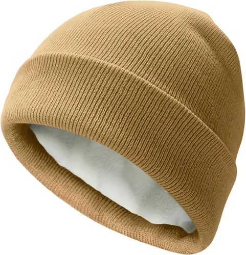 Vista 26 de PFFY Beanie for Men Women Unisex Knit Cuffed Plain Winter Thick Lined Beanies Hats