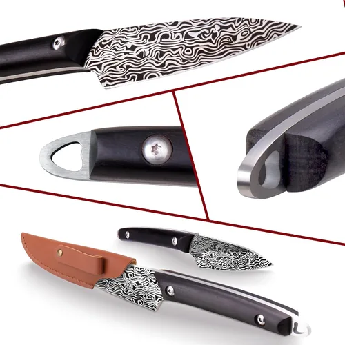 Vista 4 de WILDMOK Cuchillo de frutas Cuchillos de acero inoxidable 3.3 pulgadas Cuchillo utilitario de corte de frutas y verduras Cuchillo de cocina
