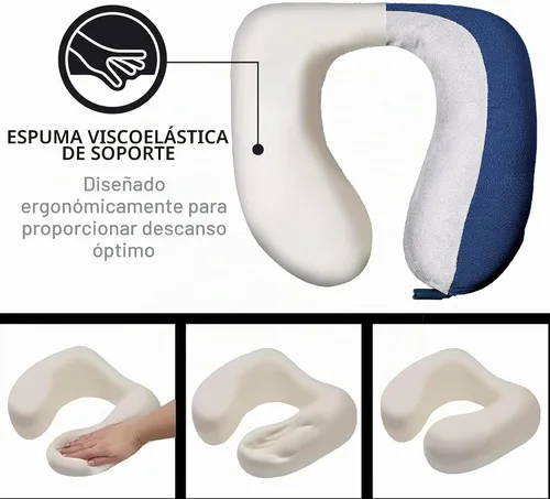 Vista 5 de Go Travel American Dreamer, almohada de viaje de lujo, almohada de cuello Azul Oscuro