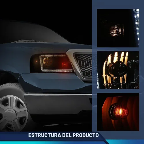 Vista 6 de PIT66 Conjunto de faros LED para F150 2004-2008, Lincoln Mark LT 06-08