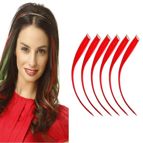 Vista 10 de Extensiones de cabello humano con clip, de 18 pulgadas, rubio decolorado, 100% real, extensiones de cabello con clip para mujer, 6 piezas de cabello