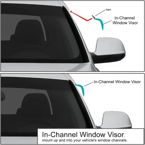 Vista 8 de DNA MOTORING WVS-176 - Deflector de visera de ventilación de humo oscuro para lluvia, protector solar (2 unidades), 1 paquete