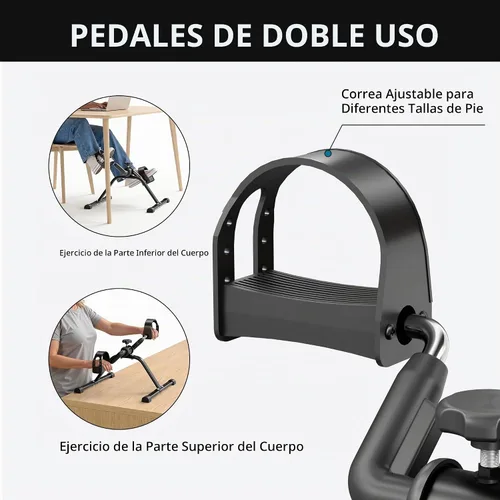 Vista 4 de Pedal Exerciser Mini Stationary Cycle with Adjustable Resistance, Under Desk Bike for Home Exercise Equipment, Lightweight and Compact