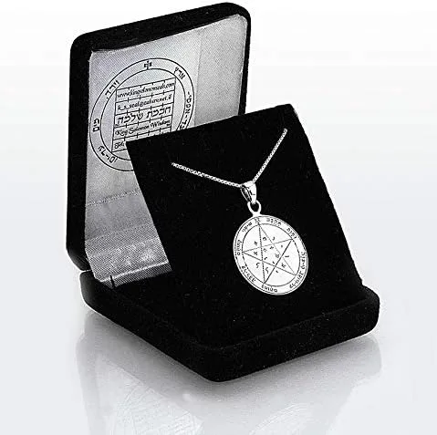 Vista 3 de Blue White Shop Rey Salomón Desea Sello Colgante Cabalá Amuleto Plata 925, Metal