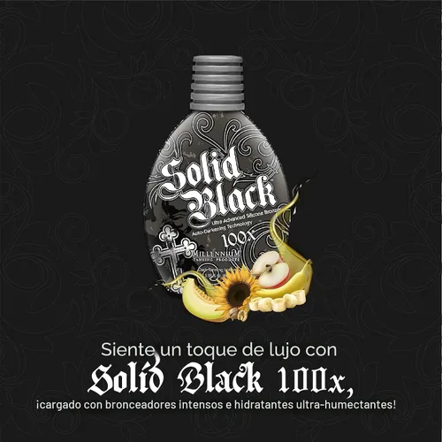 Vista 6 de Millenium Tanning, Loción bronceadora para cama solar, New Solid Black, 100 x, 13.5 onzas