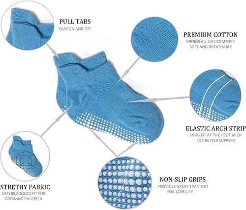 Vista 2 de Zaples - Calcetines altos hasta el tobillo para bebé con base antideslizante, unisex