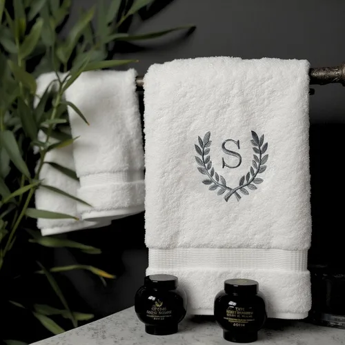 Vista 3 de Toallas de mano decorativas y con monograma para baño, cocina, maquillaje Regalo personalizado para boda-nupcial Toalla turca de lujo