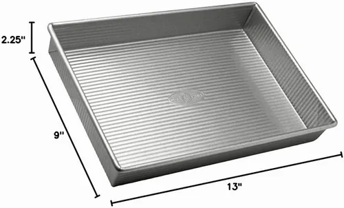 Vista 11 de USA Pan Bakeware - Bandeja rectangular para hornear pasteles, 9 x 13 pulgadas, revestimiento antiadherente y de liberación rápida, acero aluminizado