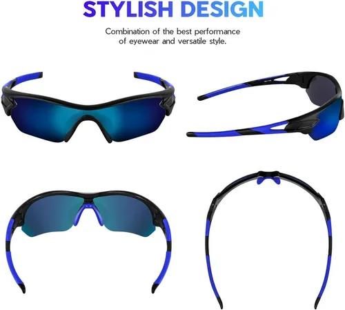 Vista 2 de BEACOOL Polarized Sports Sunglasses for Men Women Youth Baseball Cycling Running Driving Fishing Golf Motorcycle TAC Glasses