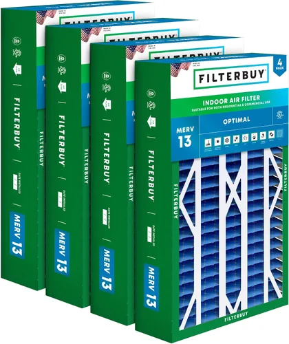 Vista 28 de Filterbuy Filtro de aire 10x17x2 MERV 13 Defensa Óptima contra Humo y Alergias (Paquete de 4), Filtros Exteriores Plisados Electrostáticos