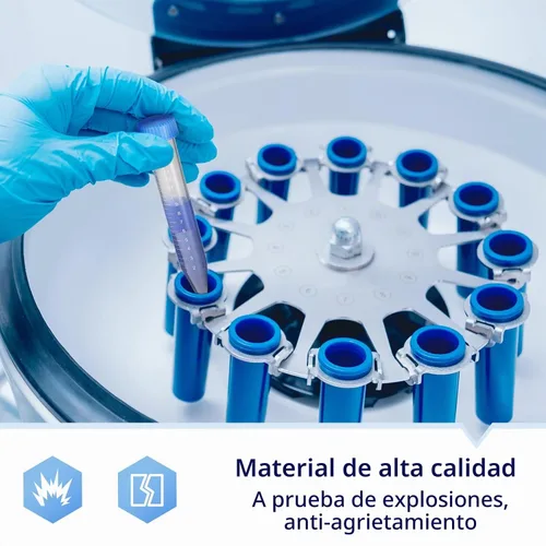 Vista 6 de Konohan Tubos de centrífuga cónicos, tubos de prueba estériles de plástico con tapas de rosca, contenedor cónico de polipropileno con marcas