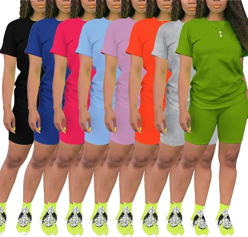 Vista 7 de AOMONI Conjunto de dos piezas para mujer, conjunto corto casual de manga corta de verano