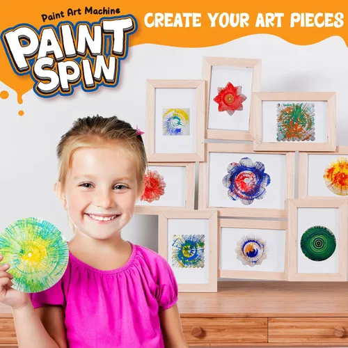 Vista 3 de Kit de máquina de arte giratorio de pintura para niños, artes y manualidades, juegos de juguetes giratorios para niños y niñas de 6, 7, 8, 9 años