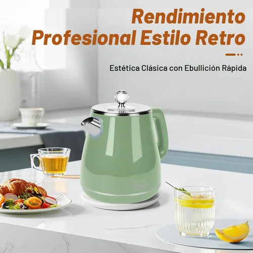 Vista 4 de Hervidor eléctrico de 1.8L, hervidor de té con hervir rápido 1350W Verde