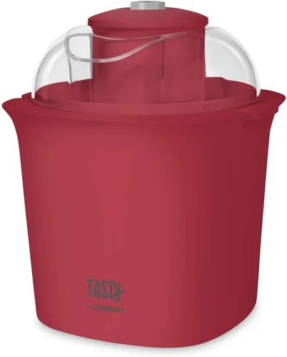 Vista 7 de Tasty by Cuisinart ICM100TRD Máquina para hacer helados, 8.71 pulgadas de largo x 8.71 pulgadas de ancho x 10.49 pulgadas de alto, rojo