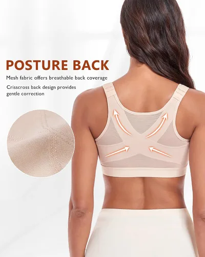 Vista 2 de DotVol - Brasier de cierre frontal para mujer, con soporte de espalda, cobertura completa, sin relleno, sin aros, cómodo para todos los días