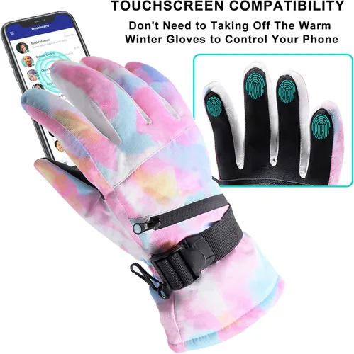 Vista 4 de Avicill Guantes de esquí para nieve, guantes de nieve para hombre, guantes de nieve impermeables para mujer, guantes de snowboard para exteriores