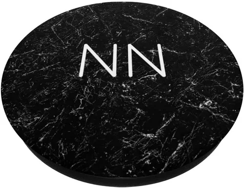 Vista 2 de NN Monogram - Agarre y soporte para teléfonos y tabletas (2 letras), Negro