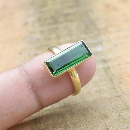 Vista 3 de Anillo de plata de ley maciza superpuesta de oro amarillo de 18 quilates para mujer, anillo de compromiso de plata esterlina, juego de bisel