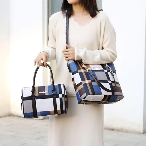 Vista 2 de YOUNXSL 6 bolsas de mano de poliuretano para mujer, bolso de hombro, bolso cruzado, bolso de mano, bolso de mano, bolso de mano con asa superior