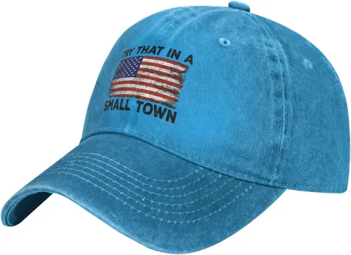 Vista 2 de Gorra de béisbol para hombre, diseño de ciudad pequeña, gorra de béisbol, Azul