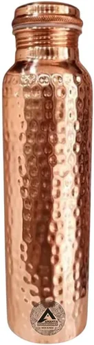 Vista 4 de ANANYA FASHION & CRAFTS HUB 34 Oz Hammered Copper Water Bottle – Handcrafted, Ayurvedic, Leak-Proof – Natural Wellness & Daily Hydration Solution