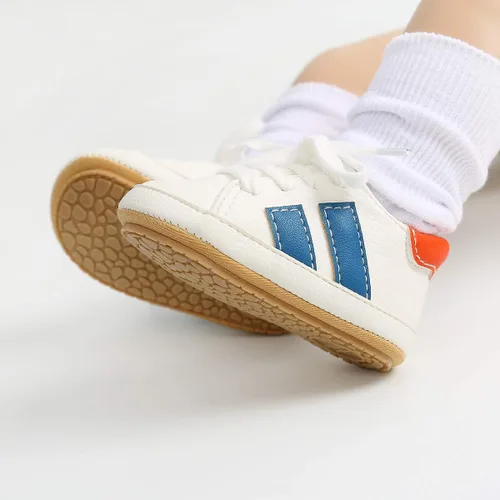 Vista 3 de SENIURIS Zapatos para bebés niños y niñas, suela de goma antideslizante, de piel sintética, zapatos para primeros pasos, zapatos de cuna para recién