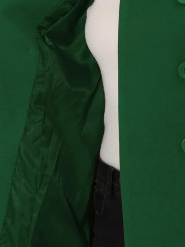 Vista 5 de Allegra K - Gabardina larga de invierno con cuello Peter Pan y botonadura doble para mujer