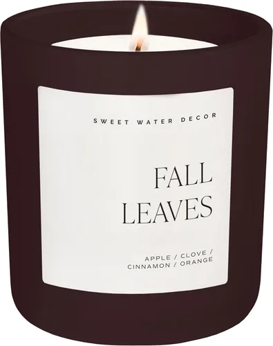 Vista 12 de Sweet Water Decor Vela de otoño para el hogar, perfumada - Manzana Maple & Bourbon - Vela de cera de soja de larga duración 70 horas de combustión