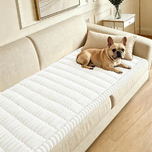 Vista 9 de Funda para sofá para perros lavable, fundas para sofá de 3 cojines no deslizantes, duraderas y peludas, funda para sofá apta para mascotas