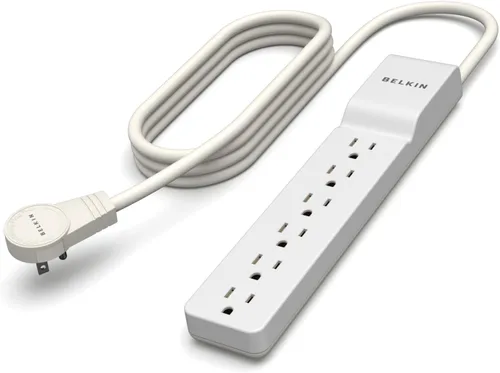 Vista 7 de Belkin Regleta de alimentación de 6 salidas con cable de 3 pies, color blanco