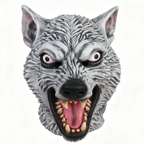 Vista 2 de HOTTERCOS Máscara aterradora de lobo de hombre lobo para disfraz de fiesta