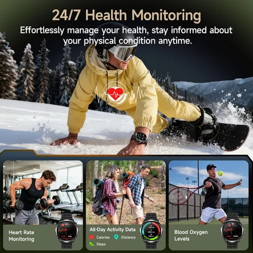 Vista 7 de Ulefone Armor Watch Pro - Relojes inteligentes militares para hombre, pantalla AMOLED Corning de 1.50 pulgadas, resistente al agua 5ATM