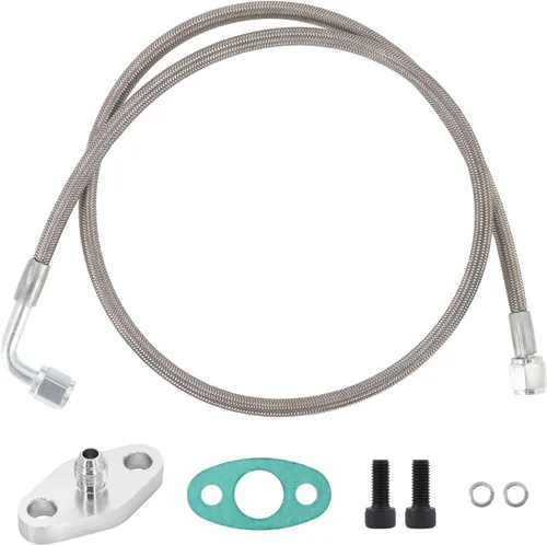Vista 9 de 4AN Fitting T3 T3/T4 T04 Turbo Kit de adaptador de junta de entrada de alimentación de aceite Turbo