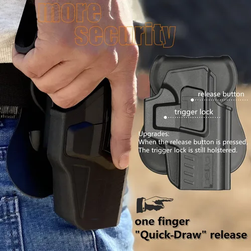 Vista 3 de M&P Shield EZ - Funda OWB para S&W MP9 Shield EZ / MP380 Shield EZ (no compatible con Crimson Trace RED LASERGUARD), mano derecha