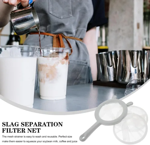 Vista 6 de Colador de malla ultra fina de cocina, 3 piezas, colador de malla fina con asa, herramienta de cocina para leche de soja, café, yogur, jugo, hoja