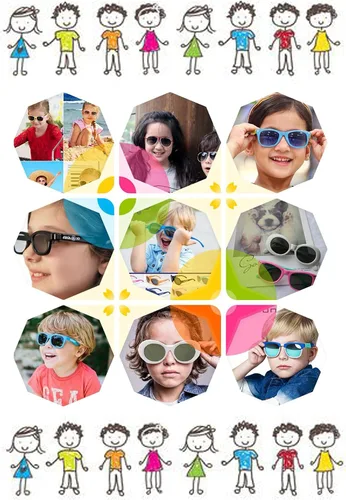 Vista 6 de FOURCHEN Clout Gafas de sol para niños Bold Retro Oval Round Lens
