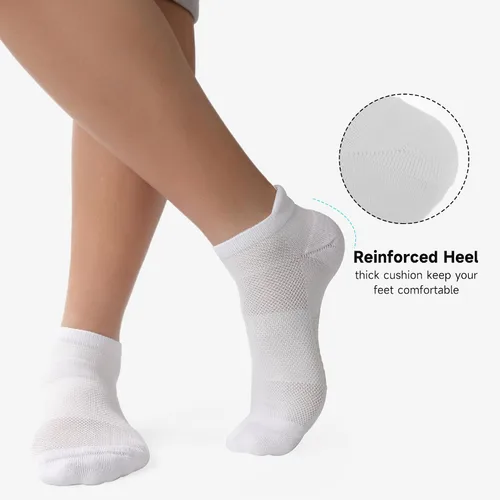 Vista 4 de BAMBOO COOL Calcetines tobilleros deportivos para hombre que absorben la 3*negro/3*blanco/2*gris oscuro