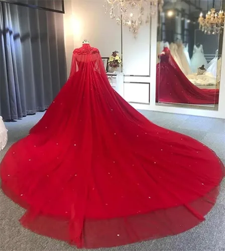 Vista 2 de YJNXHN Vestidos de quinceañera para mujer con apliques de capa con cuentas Sweet 16 Prom Party Ball Dress