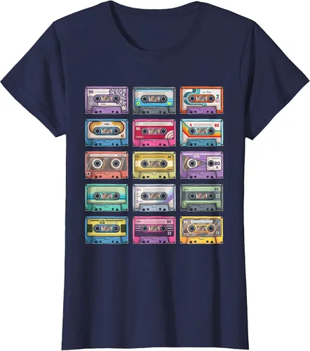 Vista 68 de Vintage Cassette Tapes Collection 80's 90's Music Mixtape T-Shirt Asphalt Grey